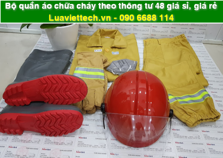 bộ quần áo chữa cháy theo thông tư 48 - CÓ TEM KIỂM ĐỊNH CỦA BCA