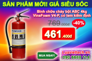 SẢN PHẨM MỚI: Bình chữa cháy bột ABC 4kg VinaFoam V4-P, có tem kiểm định GIÁ SIÊU SỐC