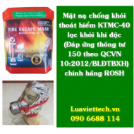 Mặt nạ chống khói thoát hiểm KTMC-40 lọc khói khí độc theo thông tư 150 QCVN 10:2012